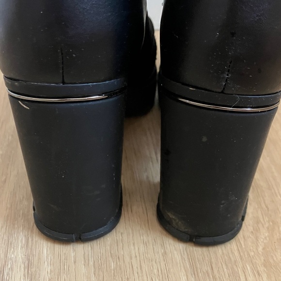 Atalina Black Lace-Up Women's Chunky Heeled Boots - Picture 4 of 6